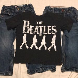 Jeans and Beatles shirt Lot Size 2T